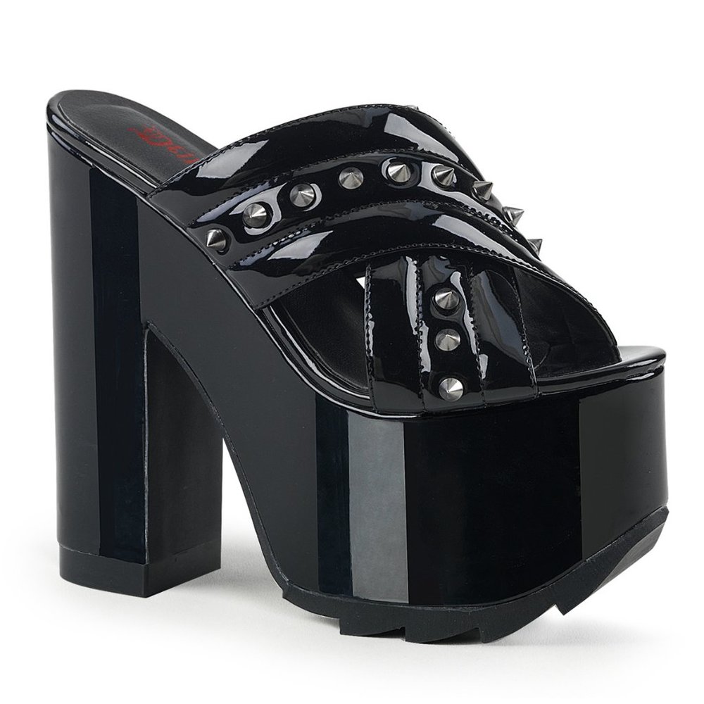 Demonia Studded Slip On Platform Sandal